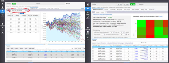 StrategyQuant allows the optimization not only of the algorithmic strategy’s parameters but also of other options, trading in specific hours, max numbers of trades to execute on specific days, etc. StrategyQuant allows the optimization not only of the algorithmic strategy’s parameters but also of other options, trading in specific hours, max numbers of trades to execute on specific days, etc.
